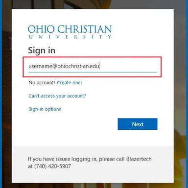 A browser address bar displaying a university website with a .edu domain
