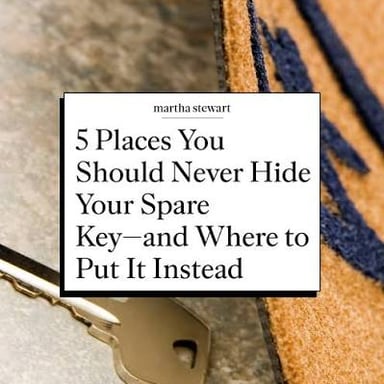 A house doormat with a spare key concealed beneath it