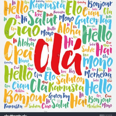 The Portuguese greeting “olá,” meaning “hello.”