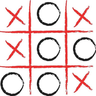 A three-by-three tic-tac-toe board marked with Xs and Os.