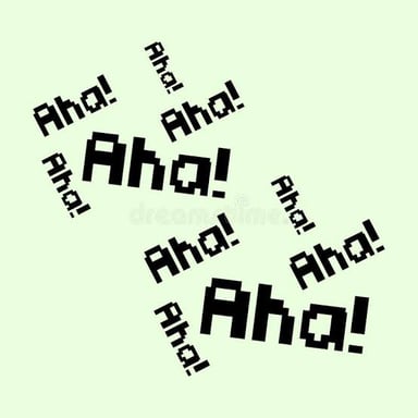 The word “AHA” used as an exclamation of sudden realization.