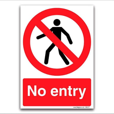 A sign indicating that an activity or entry is prohibited.