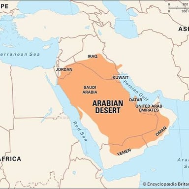 Sand dunes in the Arabian Desert.