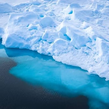 A chunk of sea ice floating in the Arctic Ocean