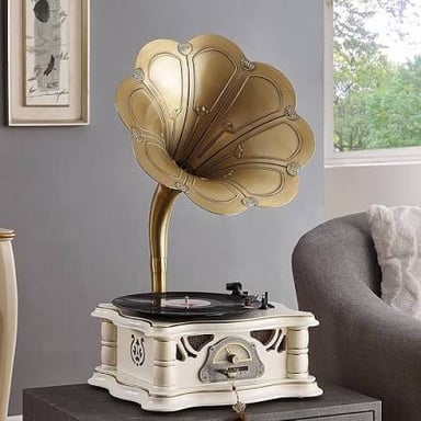 A vintage record player associated with an old favorite song.