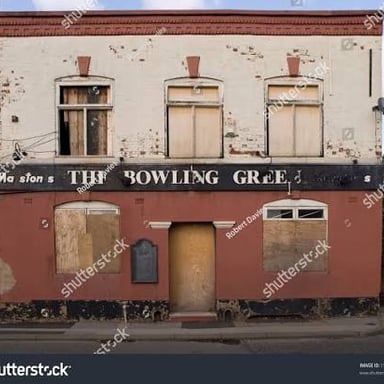 A visibly shabby and run-down bar or other establishment.