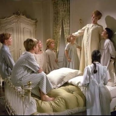 Maria singing in a scene associated with “My Favorite Things” from The Sound of Music