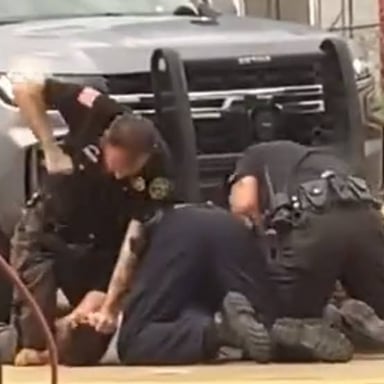 A police officer catching someone in the act.