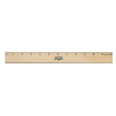 A ruler marked to show a one-foot length.