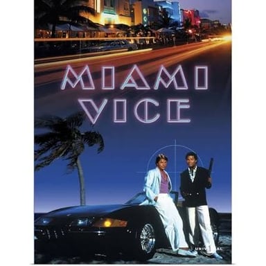 A poster for the 1980s television series Miami Vice