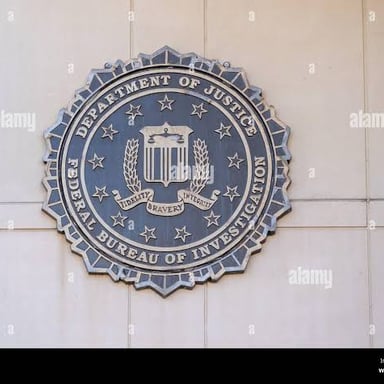 The FBI headquarters building with the agency seal