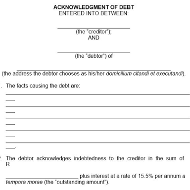 A short handwritten note recording that money is owed.