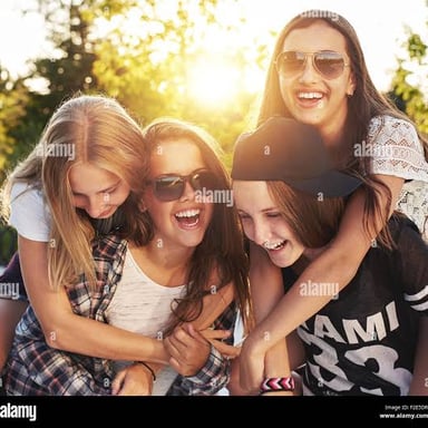 A group of people laughing and enjoying time together