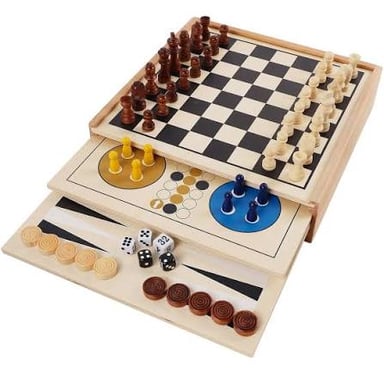 A tabletop game board with marked spaces for play.