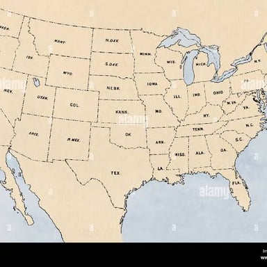 A map showing the contiguous lower 48 United States