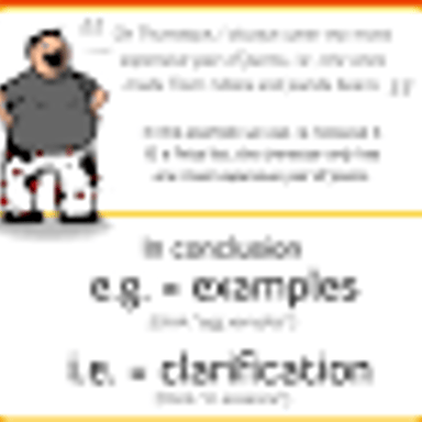 A written list of examples ending with “etc.”