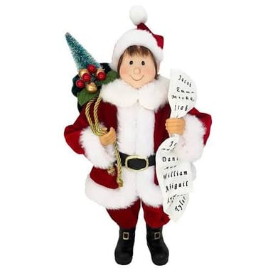 A Christmas elf working in Santa’s workshop.