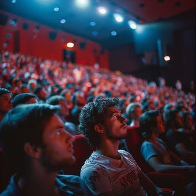 An audience watching a performance with absorbed attention