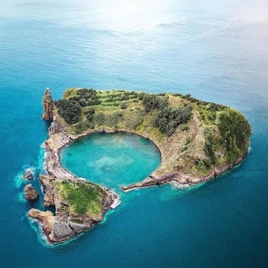 A rugged volcanic coastline in the Azores