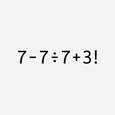 The addition equation 3 + 4 = 7.