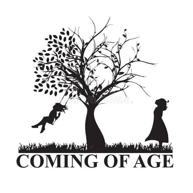 An illustration shows a young person moving toward adulthood.