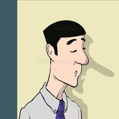 Illustration representing someone telling a lie