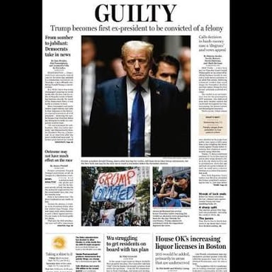 A front page of The Boston Globe newspaper
