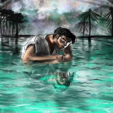 A person admiring their reflection