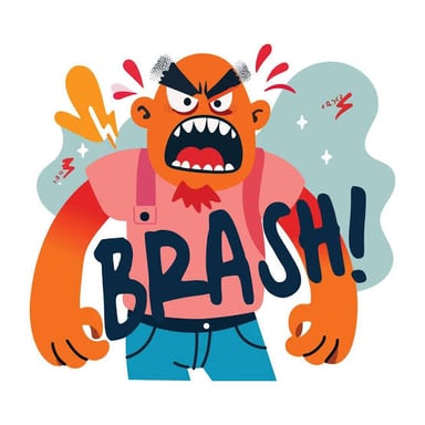 A cartoon illustration of a person behaving rudely.