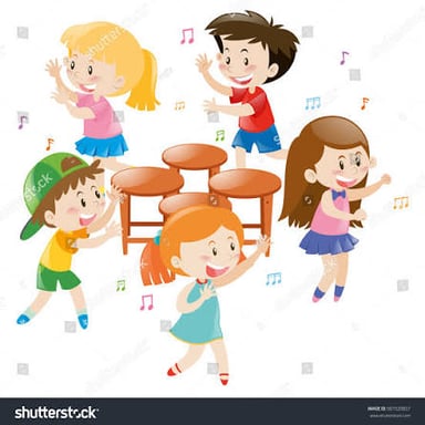 Children sitting in chairs during a game of musical chairs.