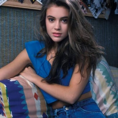 Alyssa Milano pictured as an actress associated with Who’s the Boss?