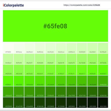 A bright lime-green color swatch.