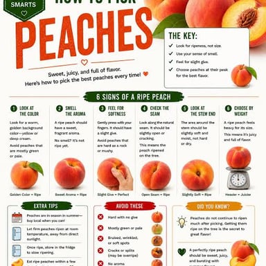 A ripe peach, ready to eat or pick.