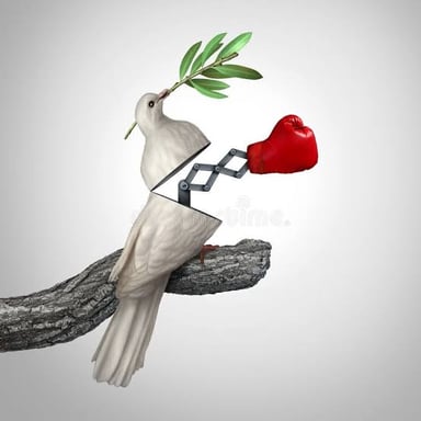 A simple illustration of a person being tricked.