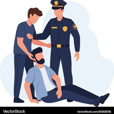 An illustration of one person assisting another in a crime.
