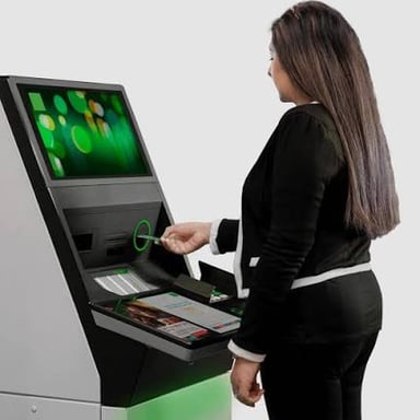An automated teller machine used to withdraw cash.