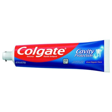Several toothpaste tubes arranged together
