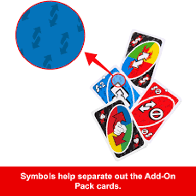 UNO playing cards, including cards marked Skip and Reverse.