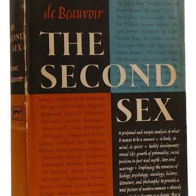 A book cover for Simone de Beauvoir’s The Second Sex