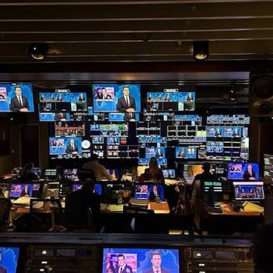 The Saturday Night Live stage in Studio 8H, home of the NBC sketch-comedy show.