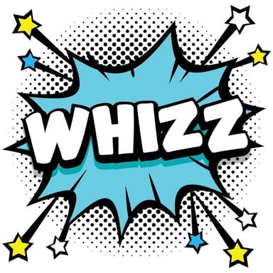 A comic-style speech bubble containing an expression of surprise.