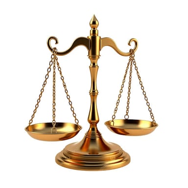Balanced scales representing equal conditions