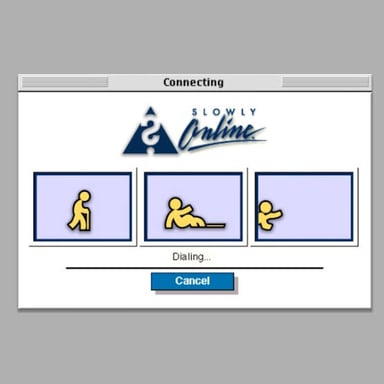 The AOL name and logo, associated with the America Online internet service.