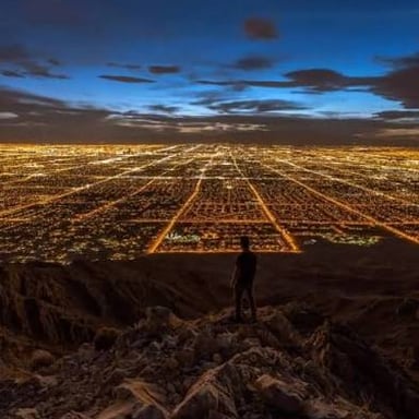The Las Vegas skyline illuminated at night.
