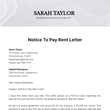 A notice showing a monthly apartment rent payment.