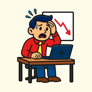 A businessperson reacting to a financial setback