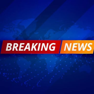 A breaking-news announcement graphic representing a news flash.