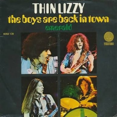Thin Lizzy, the Irish rock band behind the 1976 hit “The Boys Are Back in Town.”