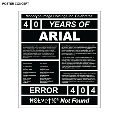 A type specimen displaying the Arial font.