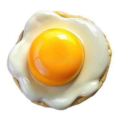 A fried egg with a bright yellow yolk.